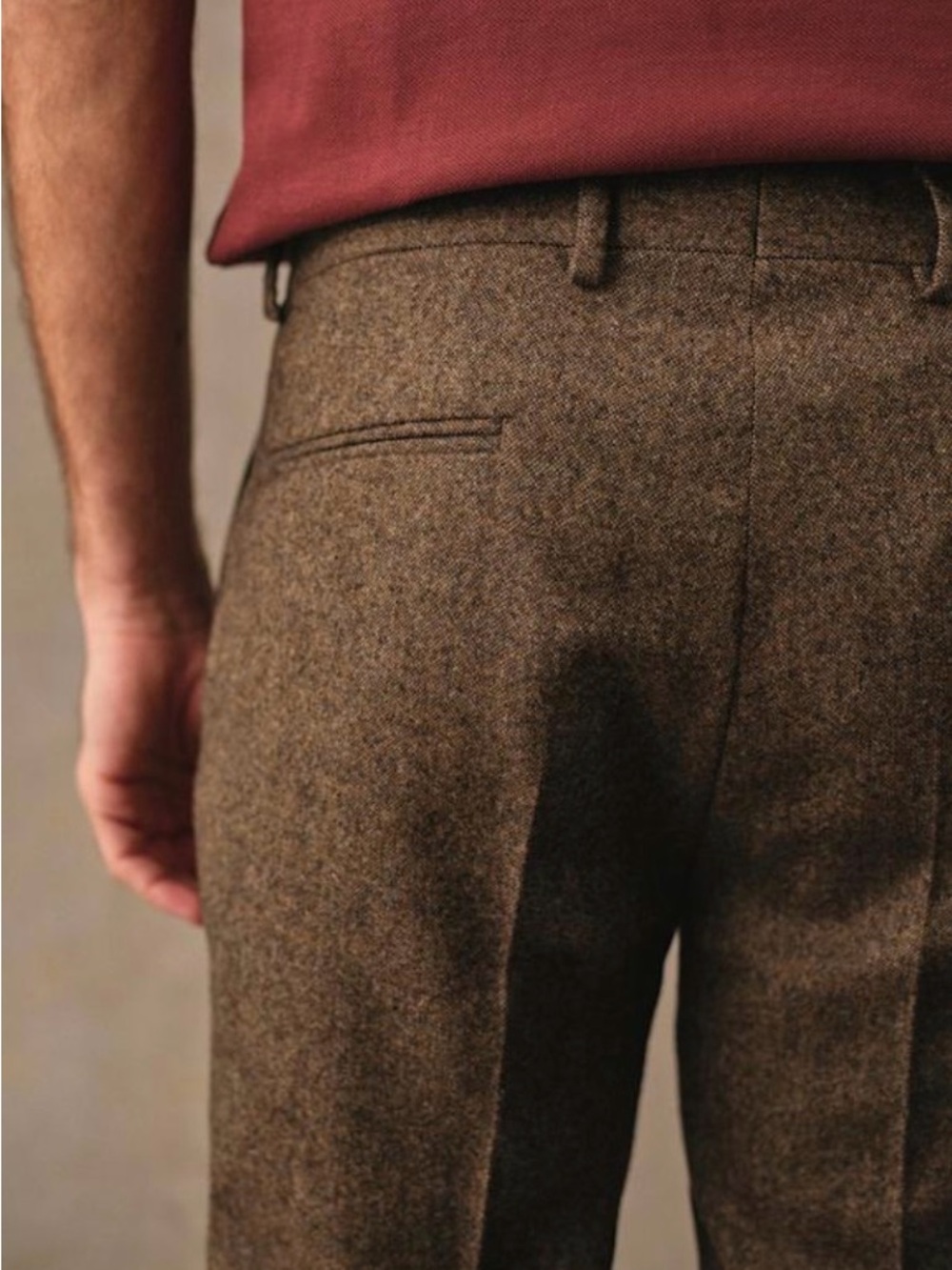 Banana Republic Wool Pants Men’s Size 32x34 Modern Slim Fit Brown Straight Tweed